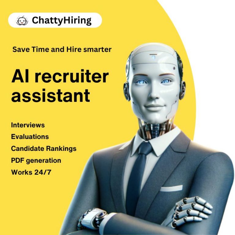 Robot AI Recruiter assistant with suit